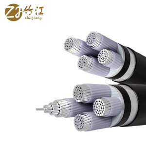 竹江 铝芯铠装电力电缆 YJLV22-0.6/1KV-3*120+2*70 米