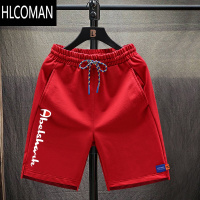 HLCOMAN奥特莱斯运动短裤男夏季休闲裤子男生中裤潮牌五分裤红色短裤