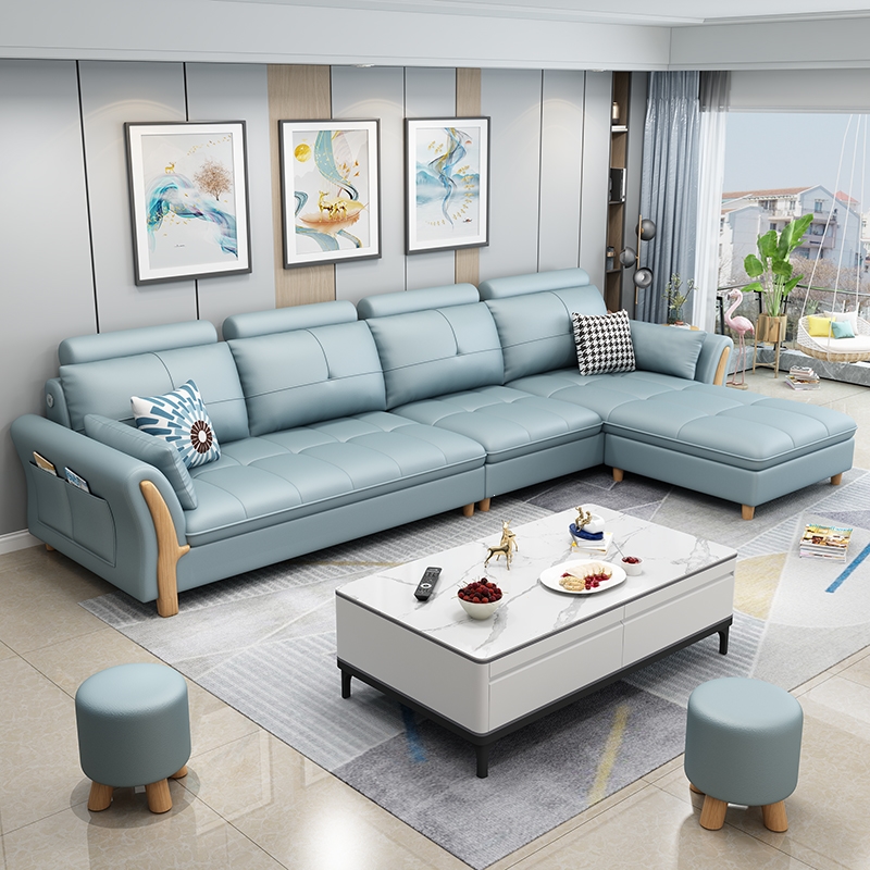 古达北欧小户型客厅乳胶布艺沙发组合现代简约科技布沙发(js5)