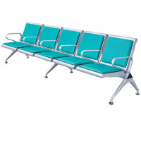 锦北 靠背排椅中间带扶手加厚机场银行车站医院等候椅连椅五人位有垫