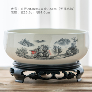 [补贴10%]水培花盆陶瓷大号铜钱草睡莲一叶莲碗莲金钱草专用盆无孔水仙花盆