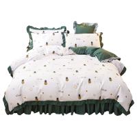 美帮汇床单四件套北欧 少女带花边被套床裙款韩式仙女被套磨毛床罩式