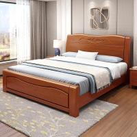 森美人实木床1.8米双人婚床1.5米单人家用成人储物床工厂直销床架经济型