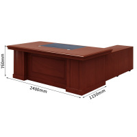 臻远ZY-DBT-12油漆家具老板桌大班台办公桌主管经理桌含副柜2.4米