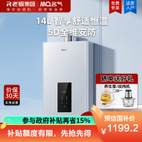 名气14升燃气热水器 天然气 变频电机 恒温水气双调 智能感温自动调节 抗风 防冻 省气节能 R5A06-14