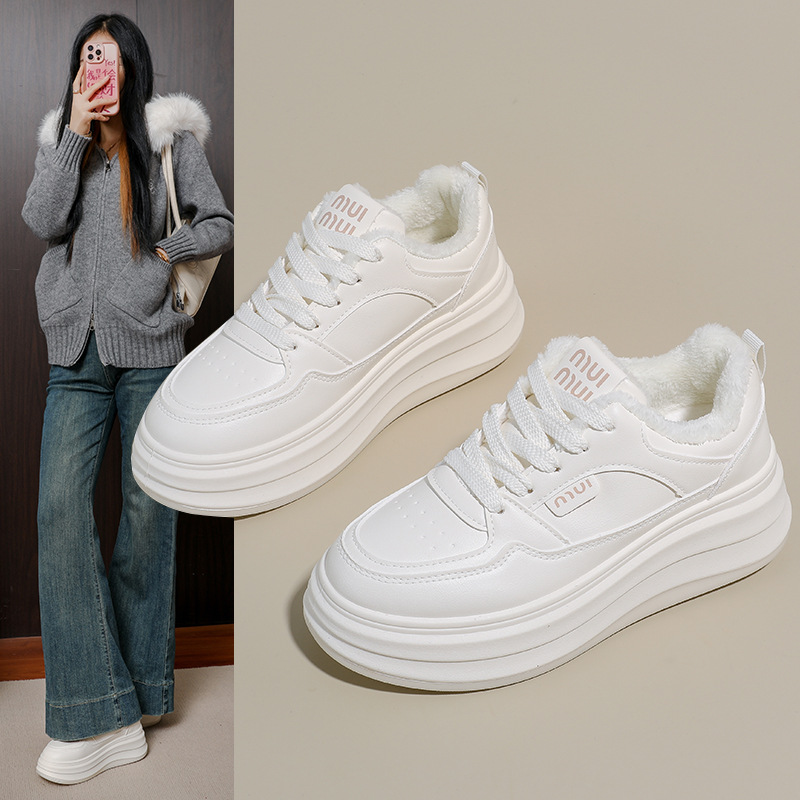 加绒雪地靴女冬季新款学生ins韩版保暖休闲鞋百搭棉鞋