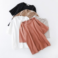 夏季韩版女士新款短袖T恤女衣服宽松纯色上衣女装潮