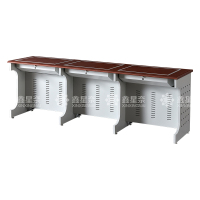 鑫星奈XXN4012415 隐藏式翻转电脑桌培训桌教室机房多媒体学习桌办公桌B款三人位