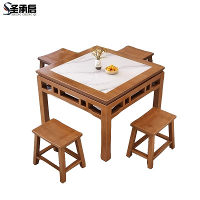 圣承启 饭桌 1.2米8翘凳张