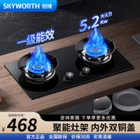 创维(Skyworth)燃气灶煤气灶双灶家用 天然气双灶具5.2kW聚能大火力台式嵌入式猛火灶 Z208B天然气