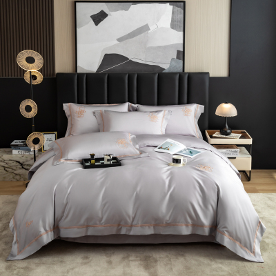汉司家纺 150*200 丝滑裸感天丝棉蕾拉款 床上三件套 (计价单位:套)银灰 透气干爽 光滑柔软 强力持久