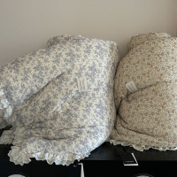 A类全棉花边皱皱纱春秋被 韩国小碎花法式纯棉纱布春秋被加厚冬被