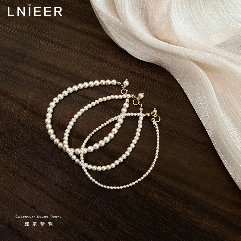 正圆复古施家珍珠手链女轻奢小众手串精致简约fever博主同款手饰送女朋友老婆情人节七夕生日礼物