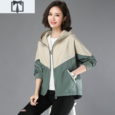 SUNTEK短款风衣女小个子2021年新款中年妈妈春季夹克二八月外套女春秋风衣