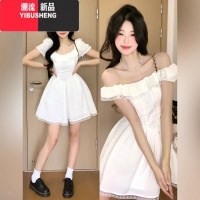 YIBUSHENG法式气质白色连衣裙女装季2024新款小个子初恋收腰公主蓬蓬短裙