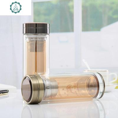 双层过滤将军水晶玻璃杯退伍办公养生杯纪念送礼品水杯子刻字定制封后空军