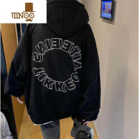 YANXU卫衣男oversize小众高街美式秋季欧美街头ins潮牌连帽外套款