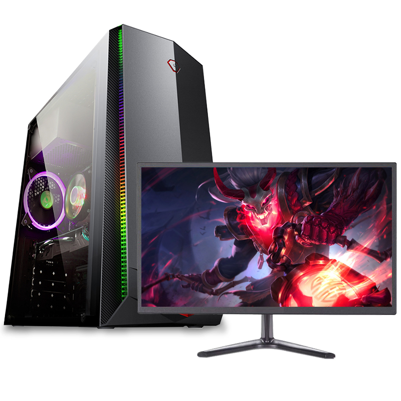 铭能 i5四核/GTX1660Ti/16G内存/512G固态 台式机 台式电脑 组装机 组装电脑 电脑主机 家用办公电脑 商务娱乐炒股学生电脑 游戏电脑+19英寸直面屏显示器全套