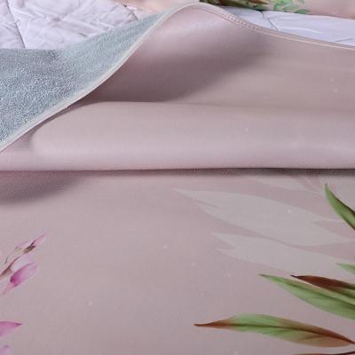 家柏饰(CORATED)蝴蝶兰花彩绘席子水牛皮凉席1.5米1.5米1.8米三件套头层