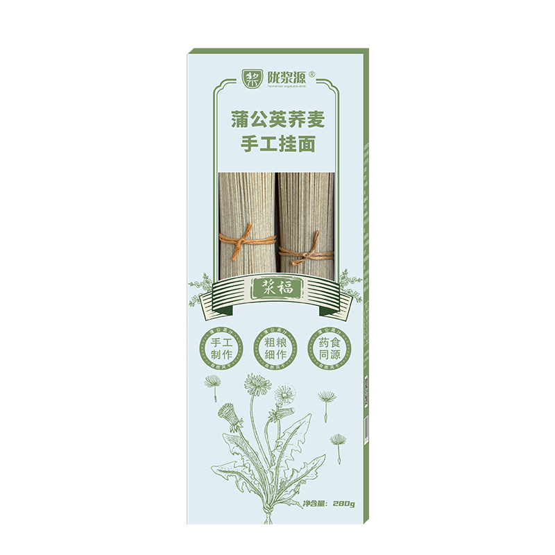 陇浆源蒲公英荞麦手工挂面粗粮健康低脂代餐面条劲道速食2盒装