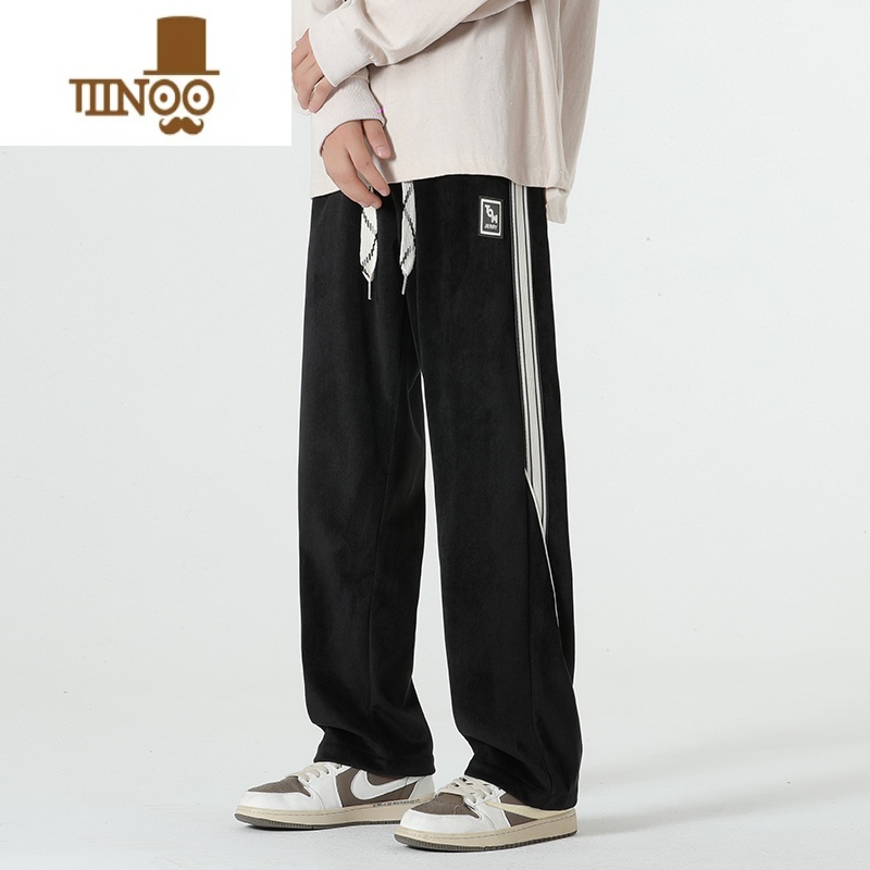 YANXU灯芯绒裤子男款秋季直筒宽松休闲裤男生阔腿垂感美式vibe长裤