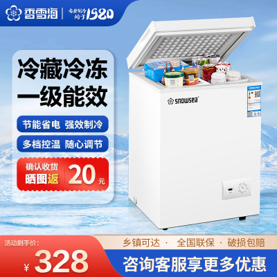 [香雪海旗舰店]冰柜小型家用冷柜 68升 小冰柜卧式冷柜 迷你冰柜一级能效 冷藏冷冻小型 迷你单温柜 商用小冷柜