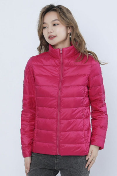 女式简约羽绒纯色女立领女装轻薄款羽绒服女士加大码