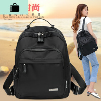 双肩包女韩版潮新款百搭牛津布时尚学生书包休闲帆布黑色轻便背包NEW LAKE
