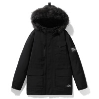 冬季羽绒服男士90绒户外工装山系多口袋大毛领连帽羽绒冲锋衣外套