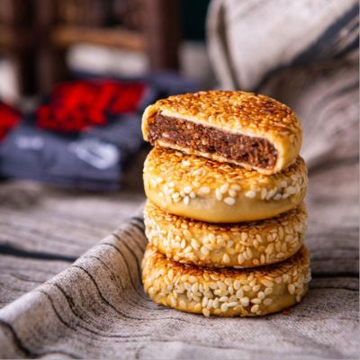 芝麻饼麻饼四川特产椒盐冰橘麻饼传统糕点零食小吃麻饼冰桔味15个