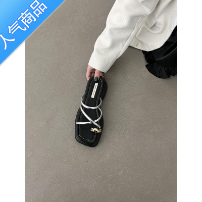 SUNTEK时尚韩版凉鞋女2023年夏季新款套趾网红厚底松糕沙滩外穿凉拖女款