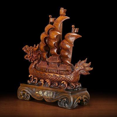 家柏饰(CORATED)一帆风顺船摆件帆船工艺品办公室桌装饰品公司前台收银台商务礼品