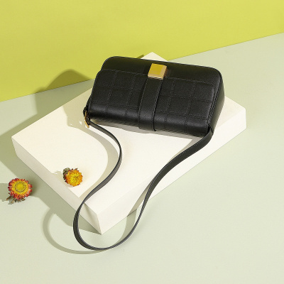 马克华菲菱格气质优雅女包牛皮腋下包单肩包包时尚手拎包