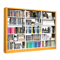 戴劲 书架学校图书馆阅览室书籍架落地资料档案架红色黄色 单面一列三