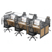 臻远GWC-006 职员办公桌屏风桌组合员工位电脑桌职员工位 王字型六人位