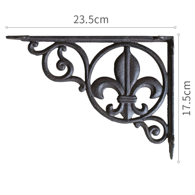 美帮汇铸铁挂钩隔板支架撑架装饰吊篮花盆壁挂复古杂货花园铸铁支架B