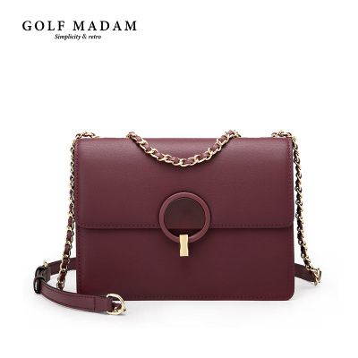 高尔夫(GOLF)女包2020春夏新款韩版潮时尚百搭链条单肩斜挎包洋气小众大容量风琴小方包
