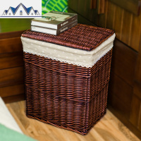 编织收纳筐脏衣篮藤编放衣服收纳框脏衣篓收纳箱火锅酒店柳编篮子 三维工匠收纳篮