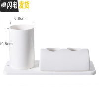 三维工匠情侣双人电动牙刷架底座硅藻泥吸水电动牙刷放置架台面牙刷收纳座 纯白双孔+纯白杯+吸水垫24*10cm