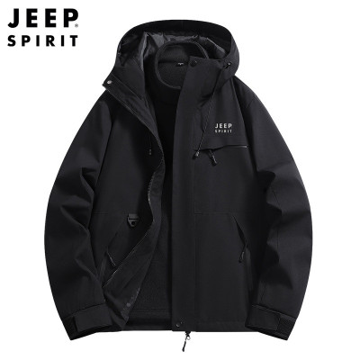 JEEPspirit保暖内胆棉服男可卸外套秋冬三合一加厚两件套6777