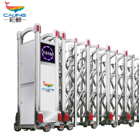 CJ-SSM008智能不锈钢伸缩门学校小区工厂电动大门推拉门商业办公大门酒店家具电动门