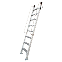 盛步达加厚铝合金扶手梯子铝合金梯8步单梯楼梯带钩2.7米s-l27fst(个)
