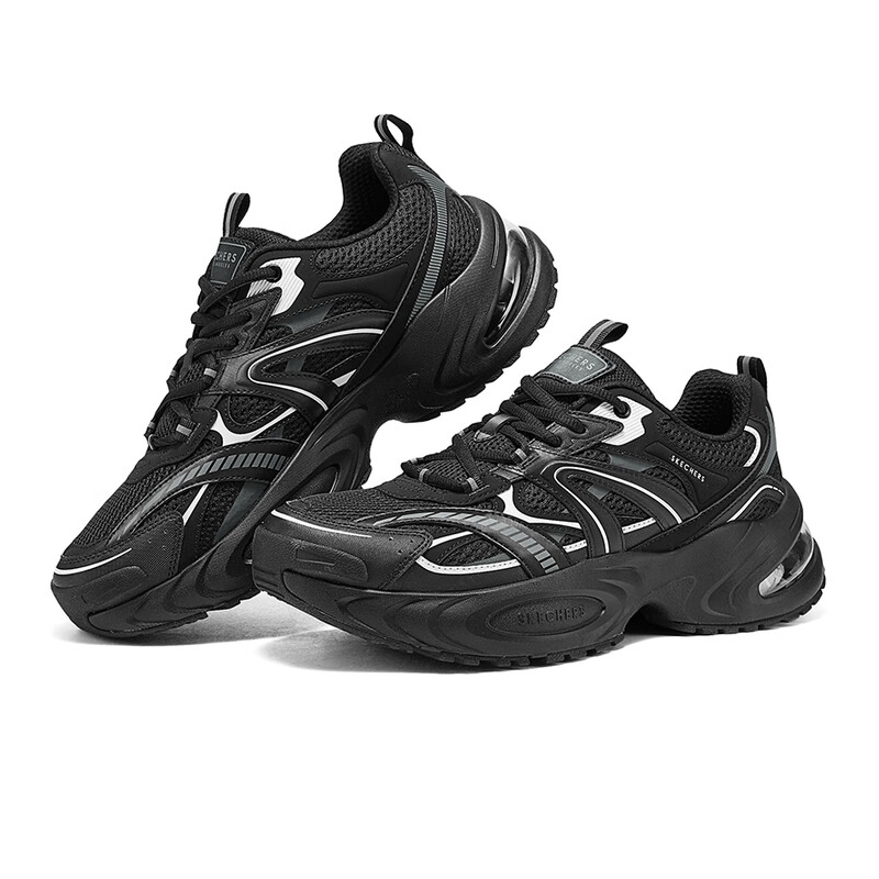 斯凯奇 男黑色休闲运动鞋 183199/BBK-7 双