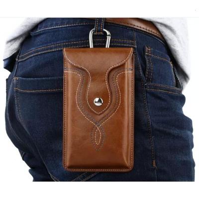 三星S8+腰带手机包S8plus腰包竖款腰挂式皮套腰间手机袋穿皮带男SN9867-定制5.5-6寸-深棕5.5-6寸-深棕