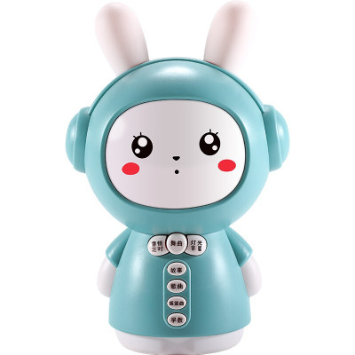 爱婴乐儿童小兔子早教机0-3岁音乐播放器儿歌讲故事机一岁宝宝婴儿小孩玩萌兔早教机充电版+遥控器+USB直供电-绿色