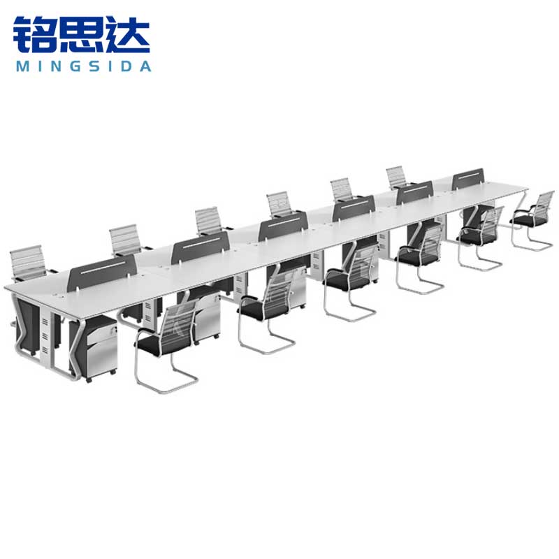 铭思达屏风办公桌十二人位含柜椅套