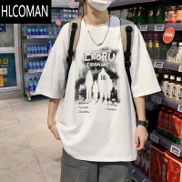 HLCOMAN美式复古短袖t恤男夏季2025新款潮流半袖上衣宽松潮牌男生五分袖