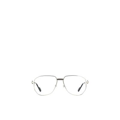 卡地亚(Cartier)金属框架徽标装饰平光镜男款百搭配饰眼镜框太阳 白色
