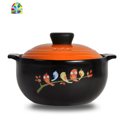 砂锅炖锅陶瓷明火家用可高温煲汤煲仔饭汤锅带盖砂锅健康 FENGHOU yiyi浮云砂锅2.5L蓝色