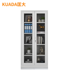 匡大文件柜 铁皮文件柜办公资料档案柜通玻五层钢柜 白色